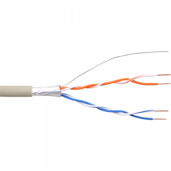 InLine® Telefon-Kabel 4-adrig, 2x2x0,6mm, zum Verlegen, 100m Rolle