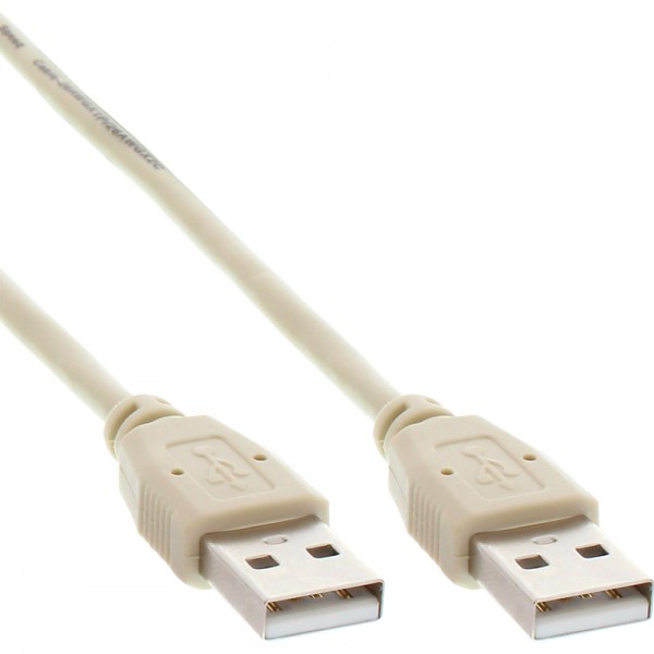 InLine® USB 2.0 Kabel, A an A, beige, 5m