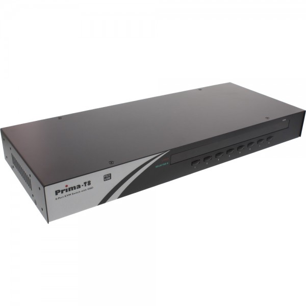 InLine® KVM Switch, 8-fach, 48,26cm (19") 1HE, USB oder PS/2, mit OSD