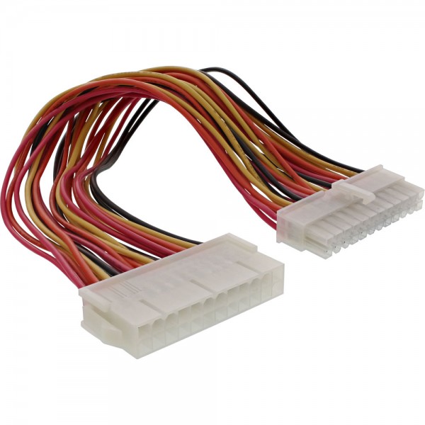 InLine® Strom Verlängerung intern, 24pol ATX Stecker / Buchse, Netzteil zu Mainboard, 0,3m