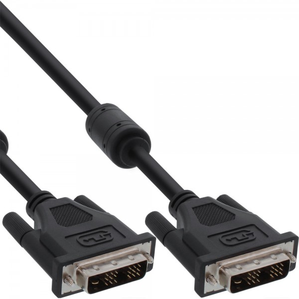 InLine® DVI-D Kabel, digital 18+1 Stecker / Stecker, Single Link, 2 Ferrite, 3m