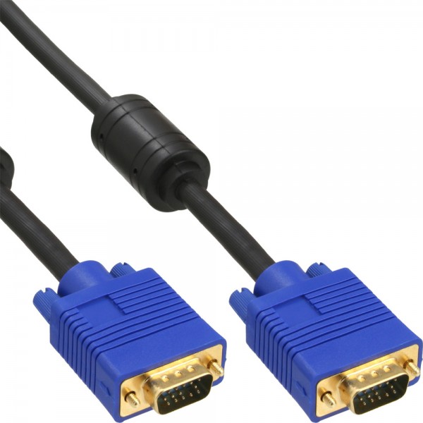 InLine® S-VGA Kabel Premium, 15pol HD Stecker / Stecker, schwarz, 0,3m